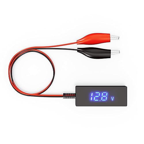 SUNAPEX Probador de voltaje de batería de 6 V, 12 V, 24 V, 48 V, con pantalla LCD, probador digital de batería automotriz de 5 V-60 V, voltímetro
