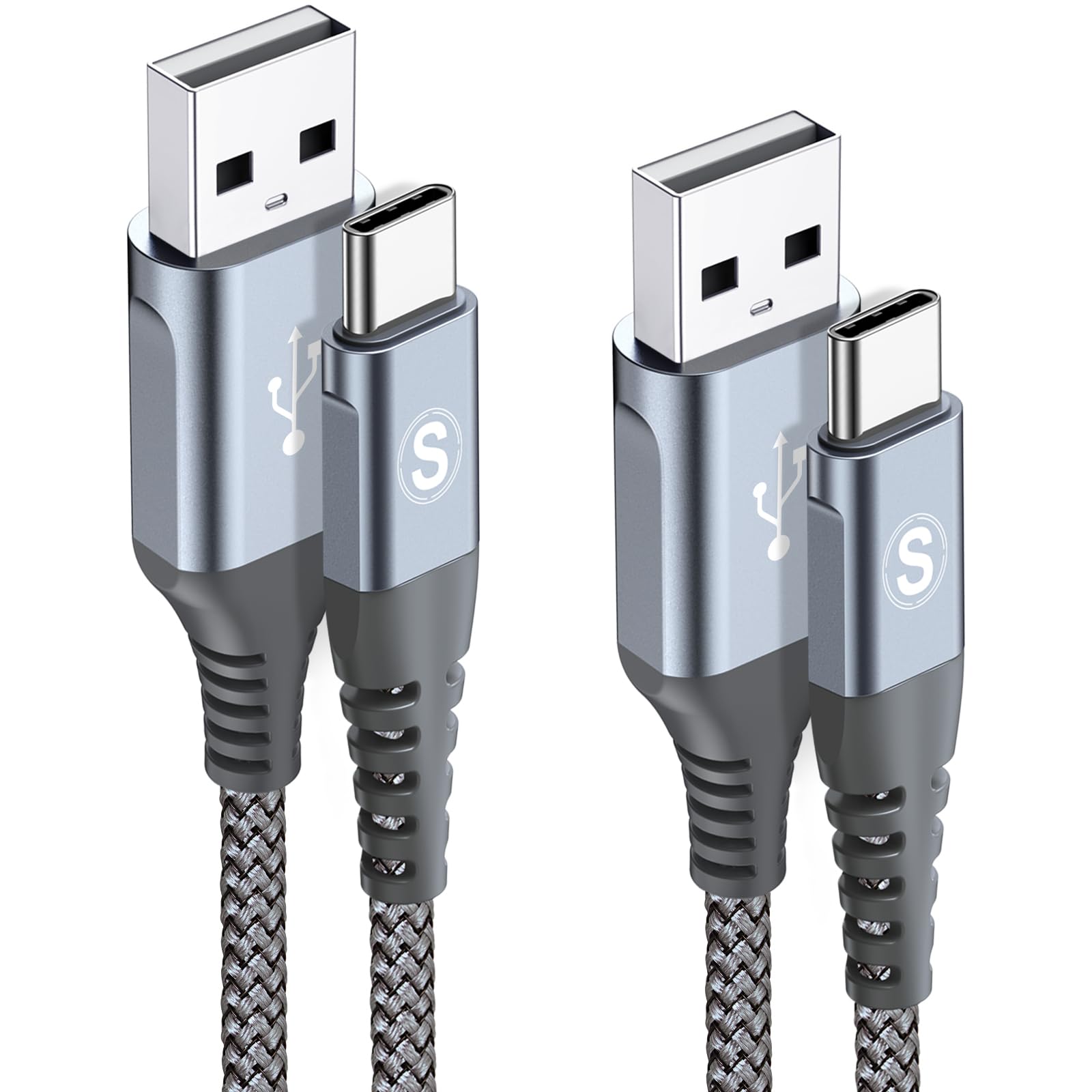 Cavo USB C [1M,Set di 2] Cavo USB Tipo C Ricarica Rapida Nylon Cavo per i Phone 17 16 15 Pro Max Air,Samsung Galaxy S25/S24/S23/S22/S21/S20/S10, so ny Xperia, Hua wei P50/P40,Xiaomi,Google Pixel, LG