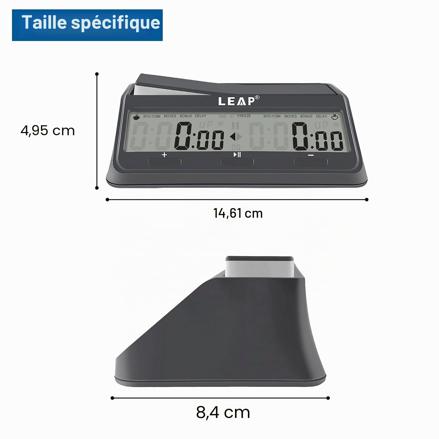 Leap Horloge d'échecs 9921 Programme mis à Jour Byo-yomi Delay Bonus avec Grand écran