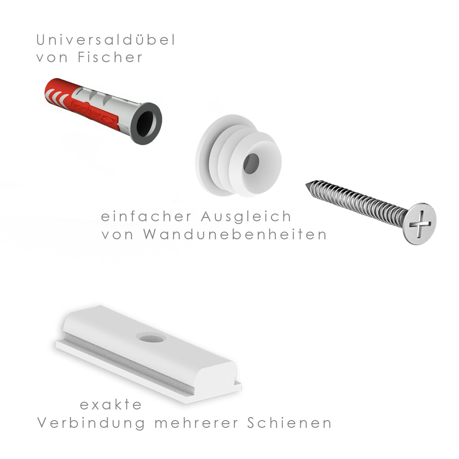 hang-it 4 Meter Premium Bilderschienen Galerieschienen - Komplett Set
