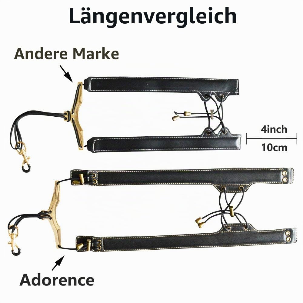 adorence Saxophon-Gurt–Handgefertigter, Stressfreier, Verlängerter Schultergurt für Saxophon, Tenor, Alt und Bariton - Schwarz
