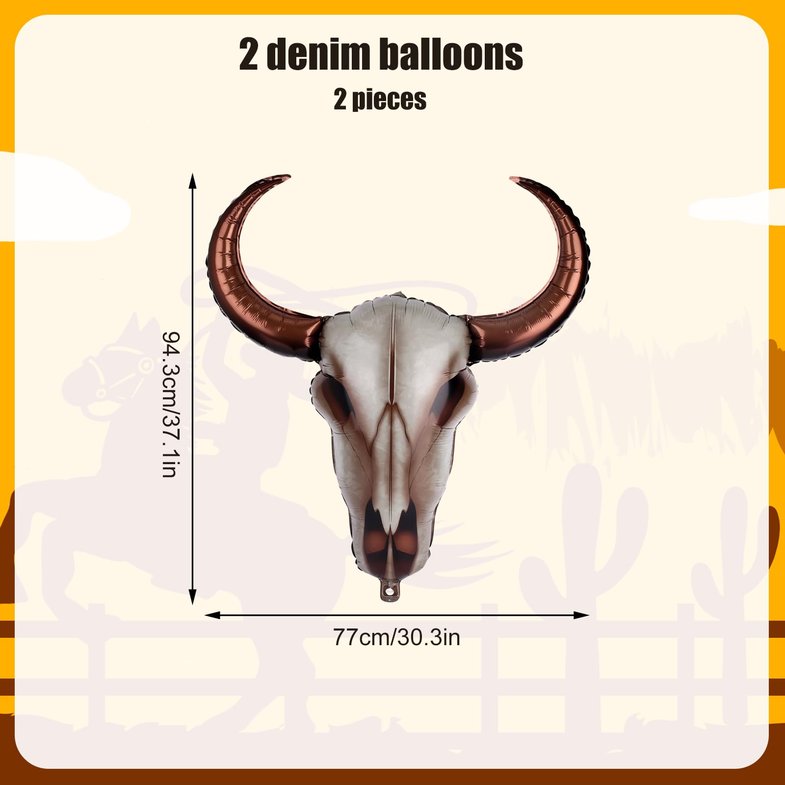 Fukaisu 2pcs Longhorn Cow Balloons - Image 2