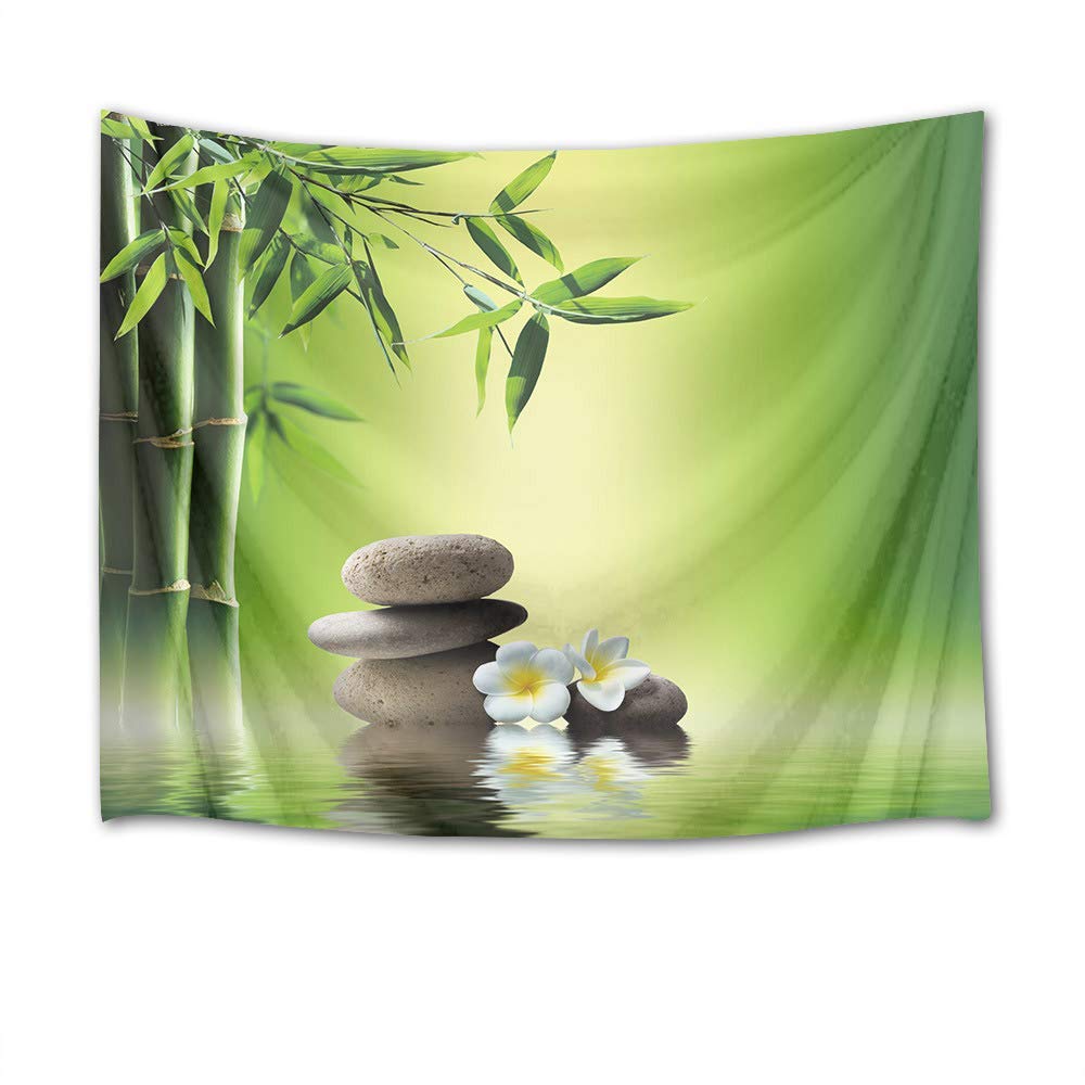 Zen Bamboo Stone Tapestry Wall Hanging