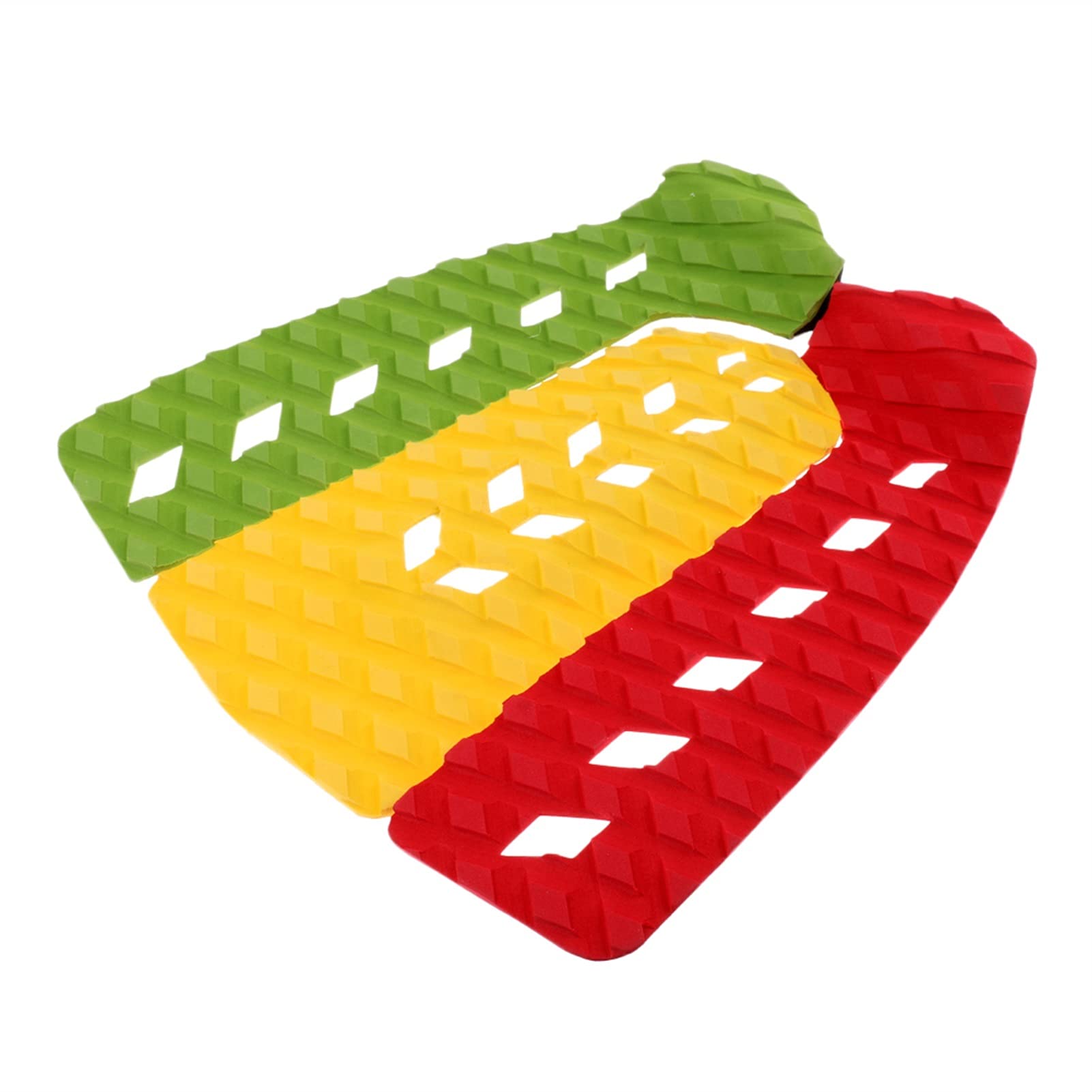 6pcs Surfboard Traction Pad Soft Skimboard Tail Pad Stomp Pad for Surfing Skimboarding (Color : 1 Set Yellow Red Green)
