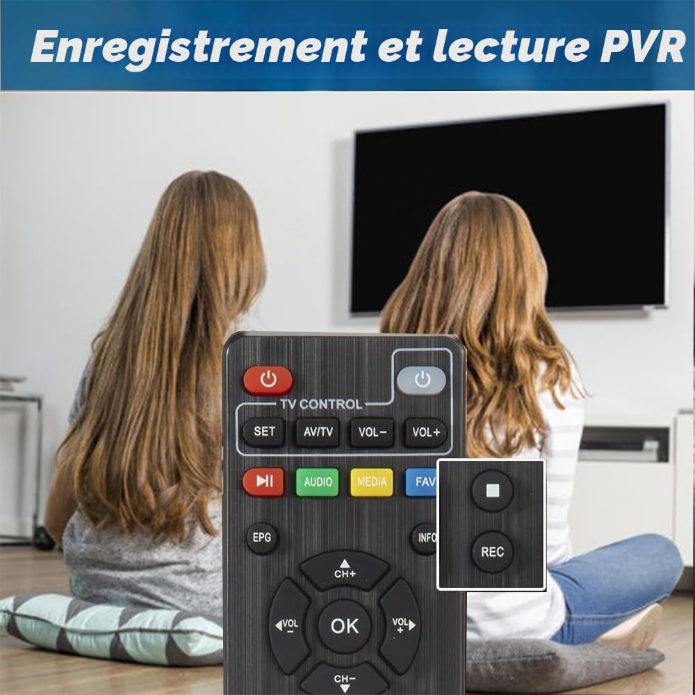 Romicta Décodeur TNT Full HD - DVB-T2 Réception de qualité, chaînes gratuites H.265,Full HD 1080p Terrestre USB, HDMI, péritel, télécommande Universelle 2 en 1