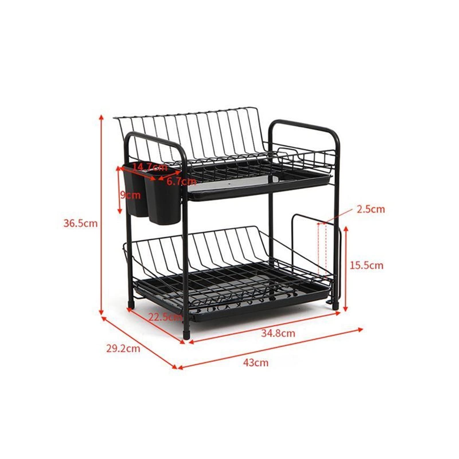 JUNXIAN Dish Rack Dish Storage Rack Tableware Storage Box Drain Dish Drying Dish Rack Cupboard Countertop Kitchen Shelves Dish Containers
