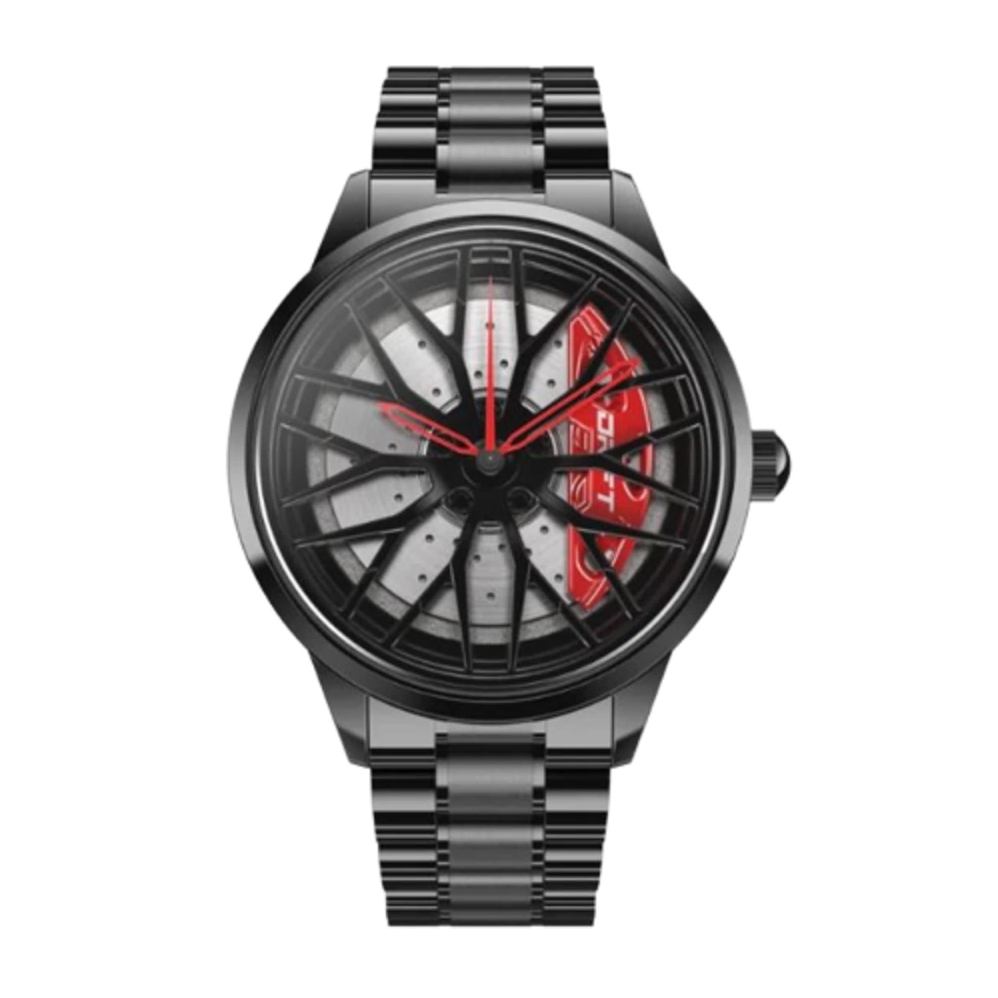 DriftElement Motorsport Felgenuhr Herren - Sportwagen Mnner Armbanduhr im 3D Design der Sternspeichen M8 Felge aus Edelstahl - Custom Designer Uhr mit Mineralglas