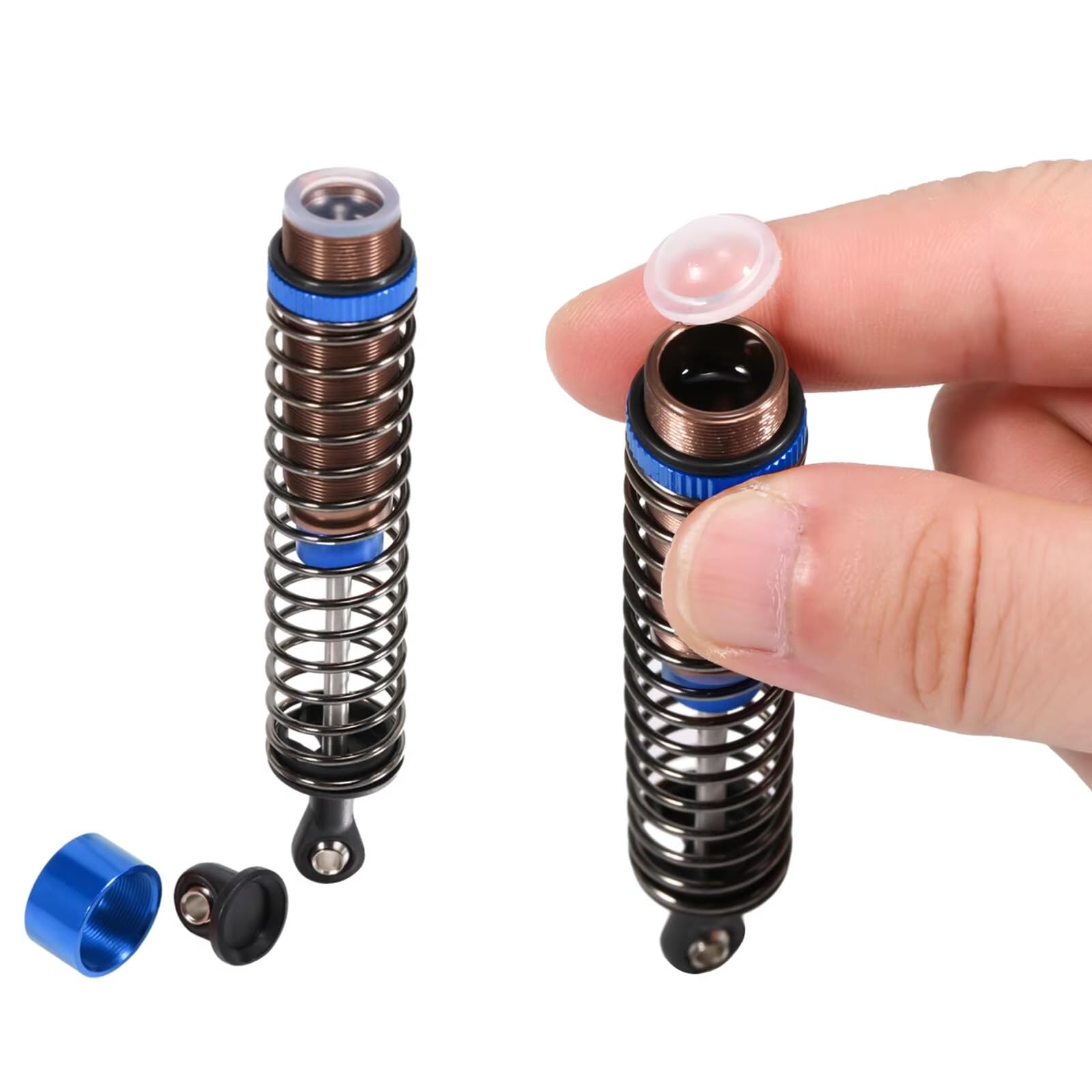 Compatible con Tamiya 1/12 RC Coche Mejora Modificación Reemplazo Accesorios Piezas 4 Metal Lleno De Aceite Amortiguador