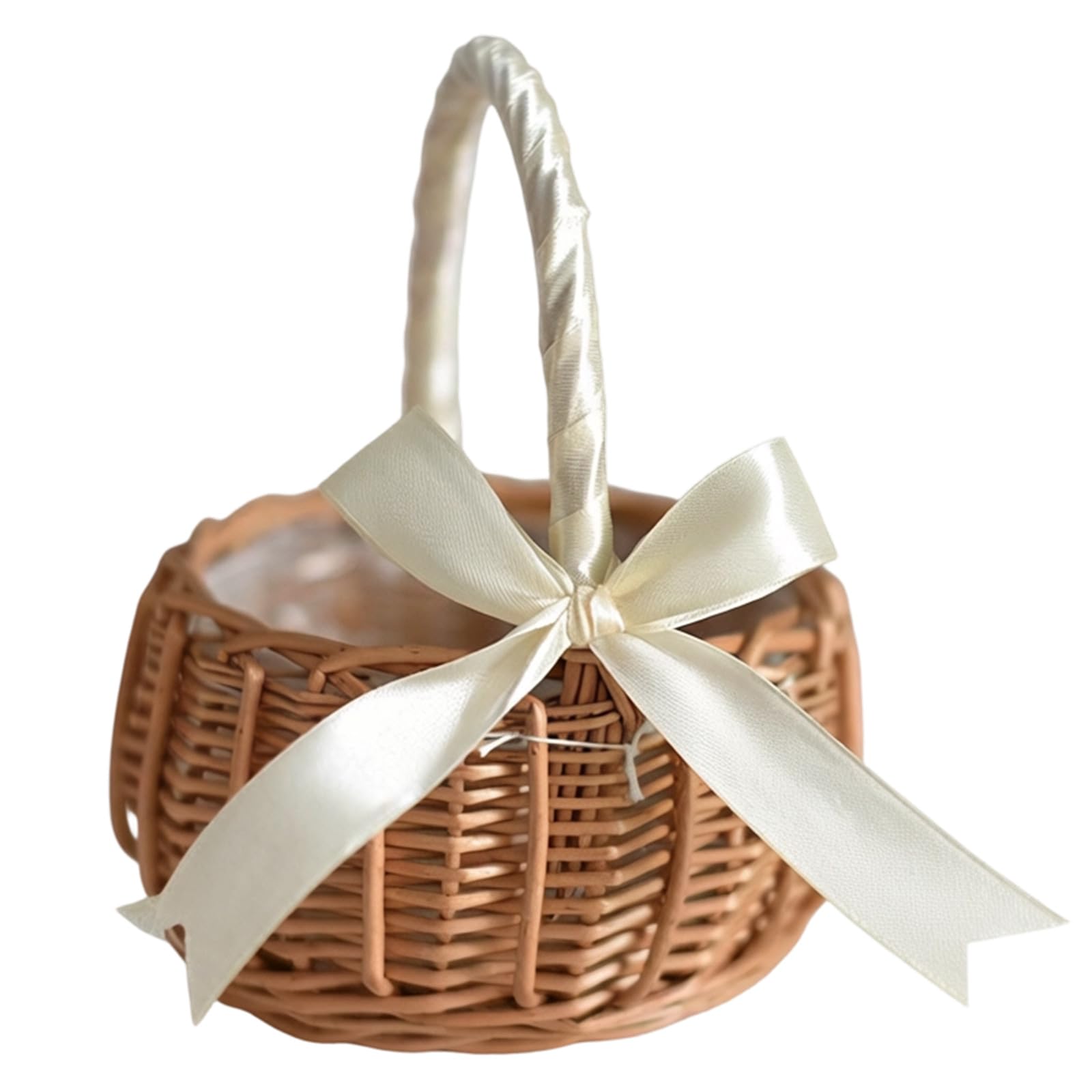 Oxxggkao Wicker Flower Basket with Sturdy Construction Willow Storage Ideal for Wedding Decors and Household Use Handwoven
