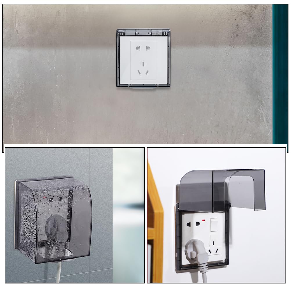 Waterproof Outdoor Outlet Cover 3-Pack Clear Weatherproof Electrical Box Protector 4.52X3.93X3.07 Inch Weather Resistant Receptacle Covers for Home and Garden