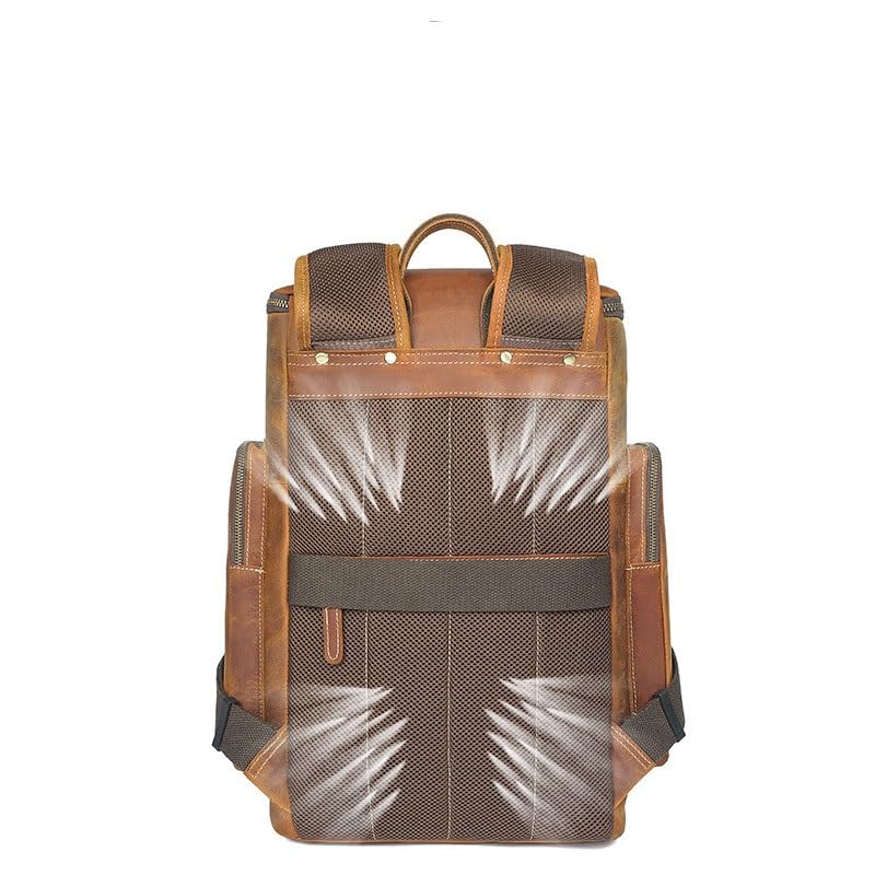 European and American Retro Crazy Horse Cowhide Backpack Outdoor Travel Bag Large Capacity Computer Men's Backpack4