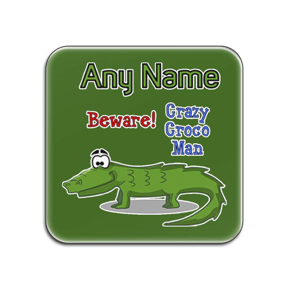 Dessous-de-verre motif crocodile blanc vert carré brillant de table