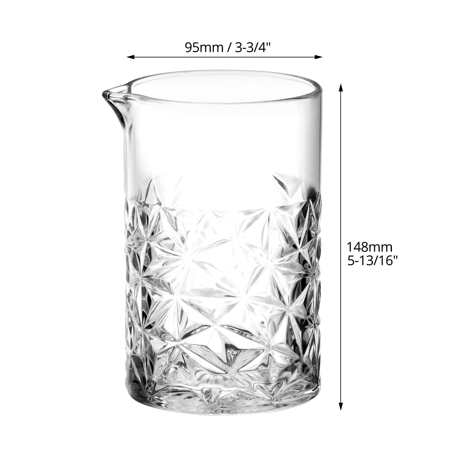 Paquete de 4 vasos de mezcla de cóctel, vasos de mezcla de 24 onzas, vasos de mezcla de cóctel de cristal 6