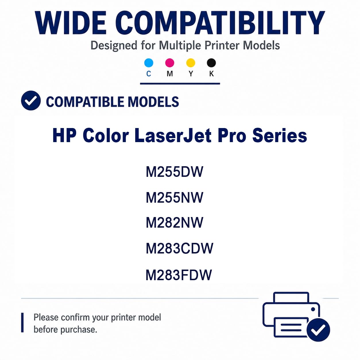 Sostituzione della cartuccia di toner ad alta resa 206X per W2110X W2111X W2113X W2112X, compatibile con HP M255DW/M255NW/M282NW/M283DW/M283FDW, con chip