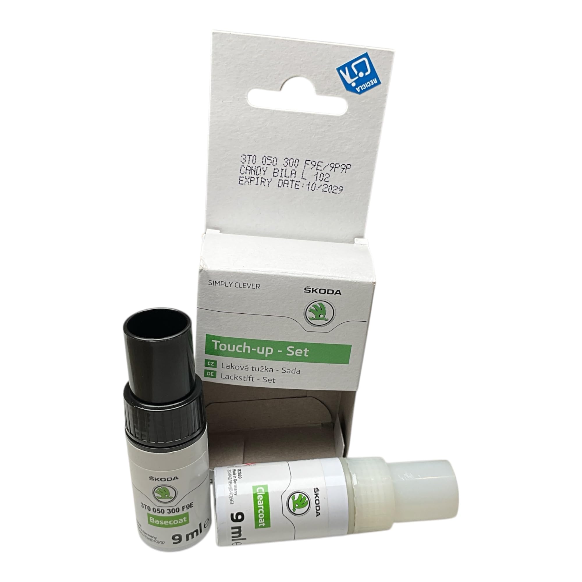 Skoda 9P9P F9E – Set de barras de barniz, color blanco