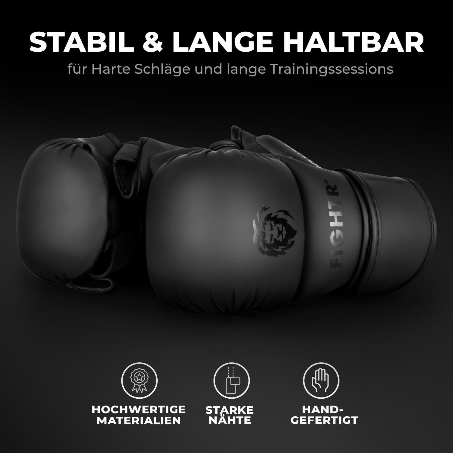 FIGHTR® MMA Sparring Handschuhe mit bestem Sitz für maximale Stabilität | mit extra Dicker Polsterung | für Sparring, MMA, Boxen, Kickboxen & Kampfsport 07 oz | inkl. Tragetasche