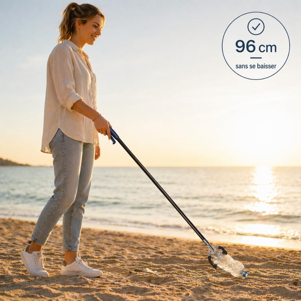 Pinza per Raccolta Oggetti - Pinza per Presa - 96 cm - Raccogliere rifiuti, Nero