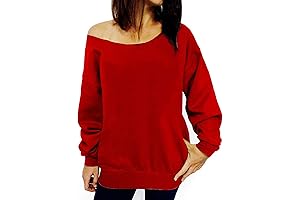 LYXIOF Womens Off Shoulder Sweatshirt: Turn Red in Style