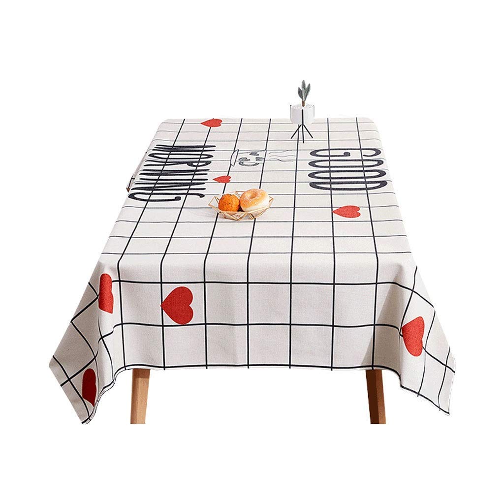 Nappe de table anti-fouling en coton et lin rectangulaire contre les taches tenaces