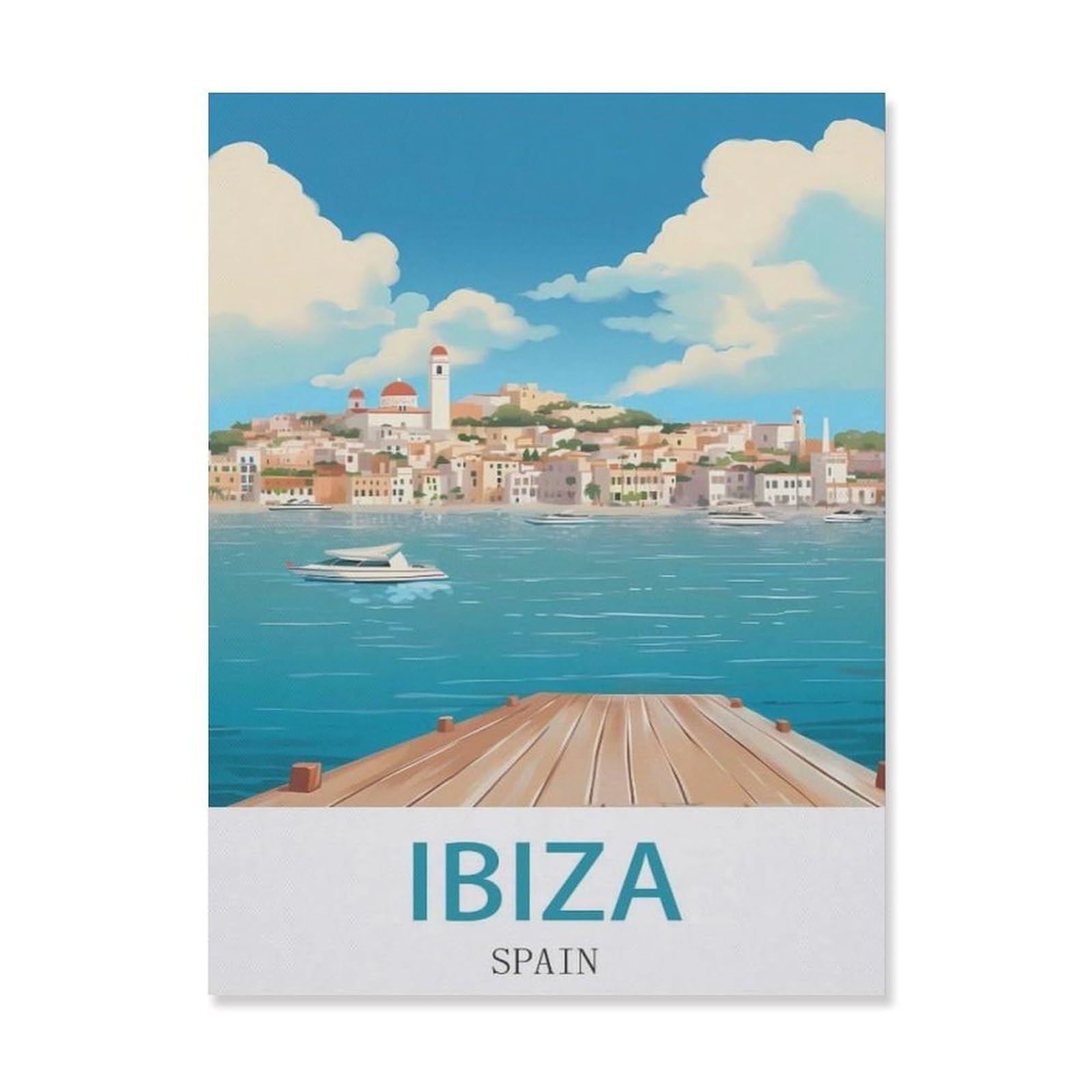 Ibiza Spain，Tin Sign Vintage Wall Poster Retro Iron Painting Metal Plaque Sheet for Bar Cafe Garage Home Gift Birthday Wedding(15x30cm）6x12 inch-EF81