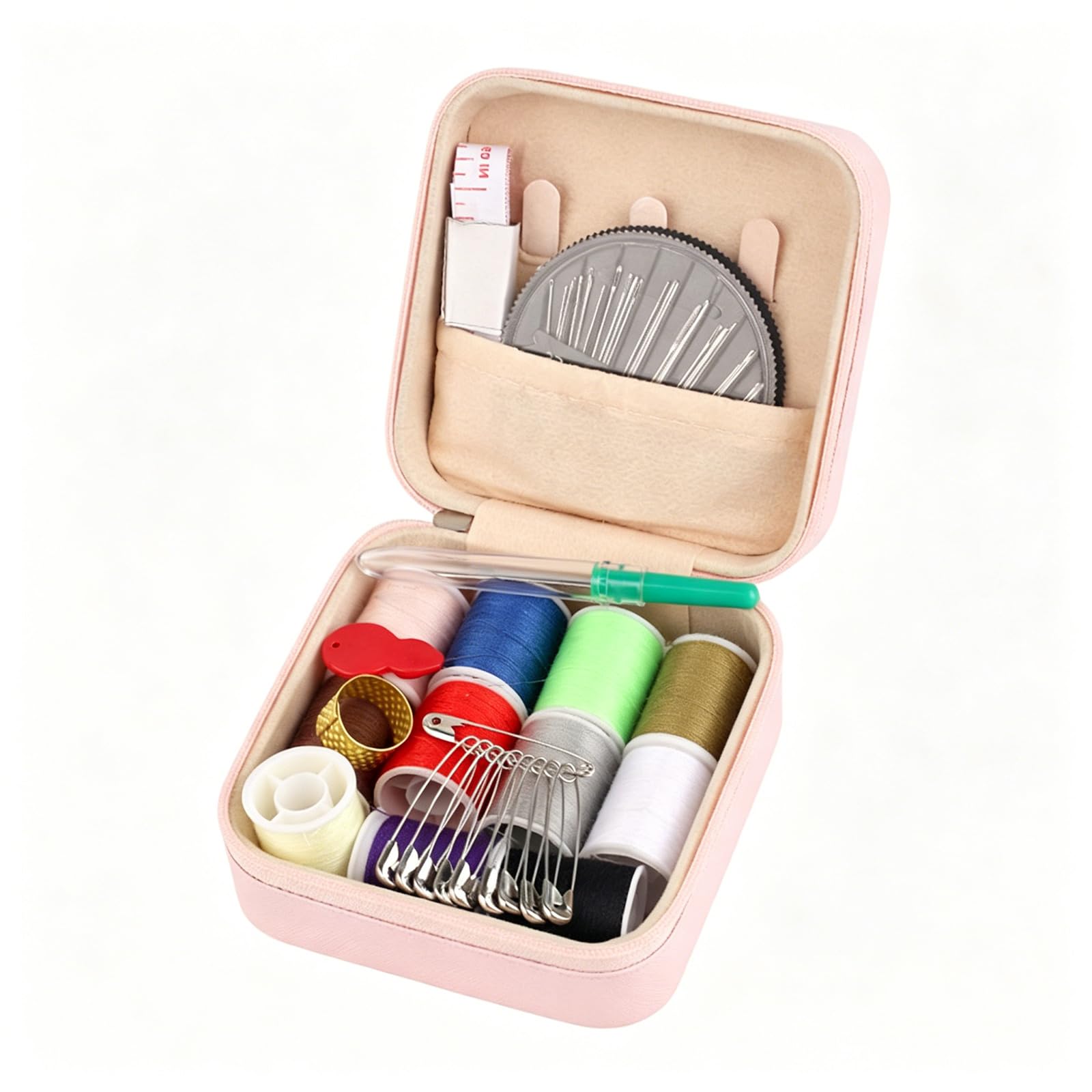 Zeiwohndc A Portable Travel Sewing Set With Storage Container Threads Needle Scissors Nd Soft Measure Tape For Students Homemakers Hand Sewing Set