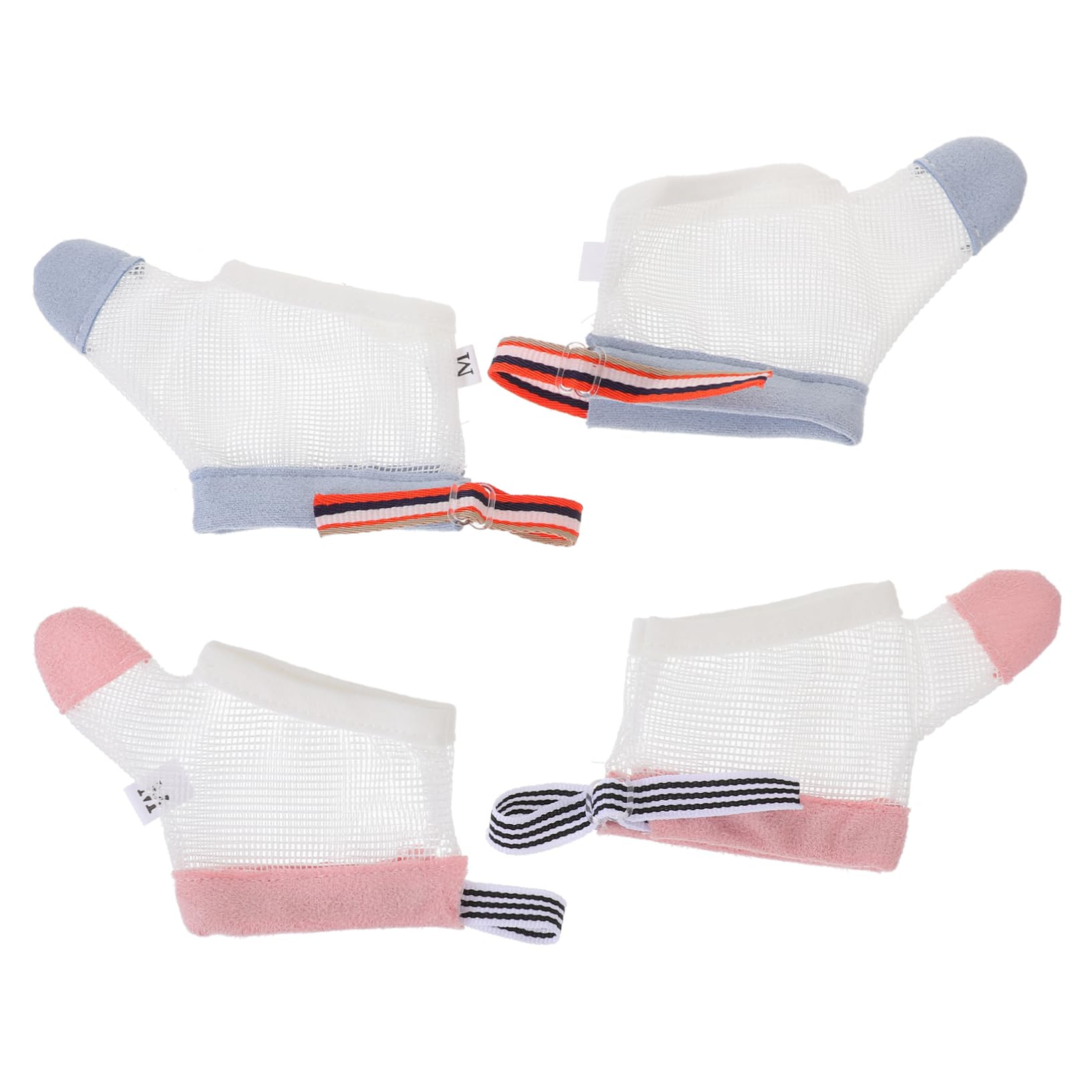 ifundom 2 Paar Daumenschutzhandschuhe für Babys aus Atmungsaktivem Nylon mit Waschbarem Mesh Design zur Korrektur von Fingerlutschen bei Säuglingen und Kleinkindern