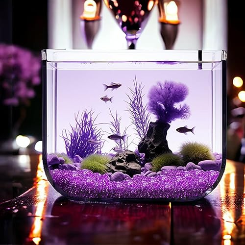 Miniatura 8 de HappyFiller 5500 mini cuentas acrílicas de confeti morado para fiesta, piedras preciosas dispersas de 0.276 in para relleno de jarrón, soporte para