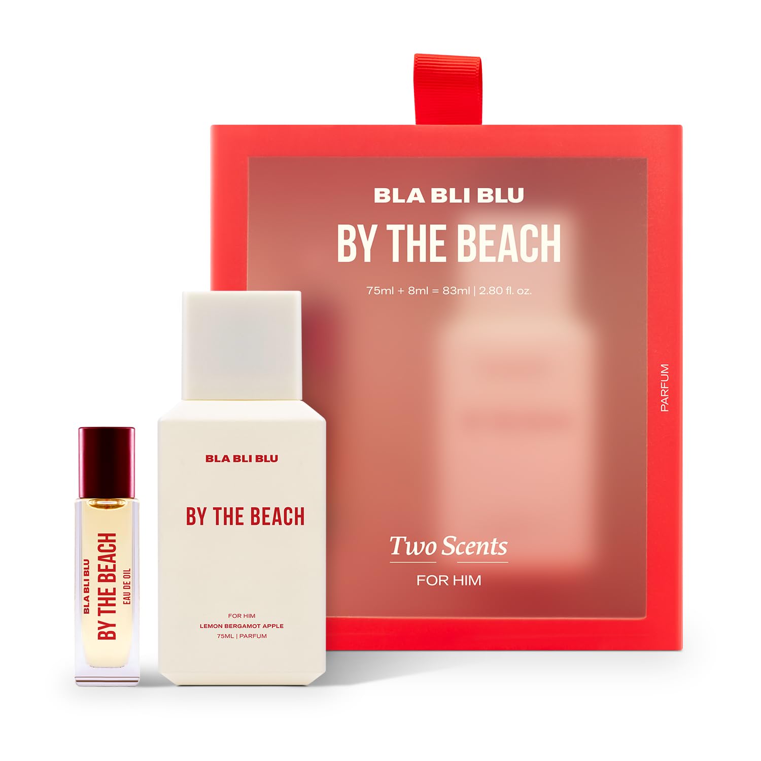 BLABLIBLU By The Beach Two Scents Men Perfume Set (75ml + 8ml) | Perfume & Eau De Oil | Long Lasting Citrus, Fruity & Musky Fragrance | Lemon, Bergamot & Apple-image-1