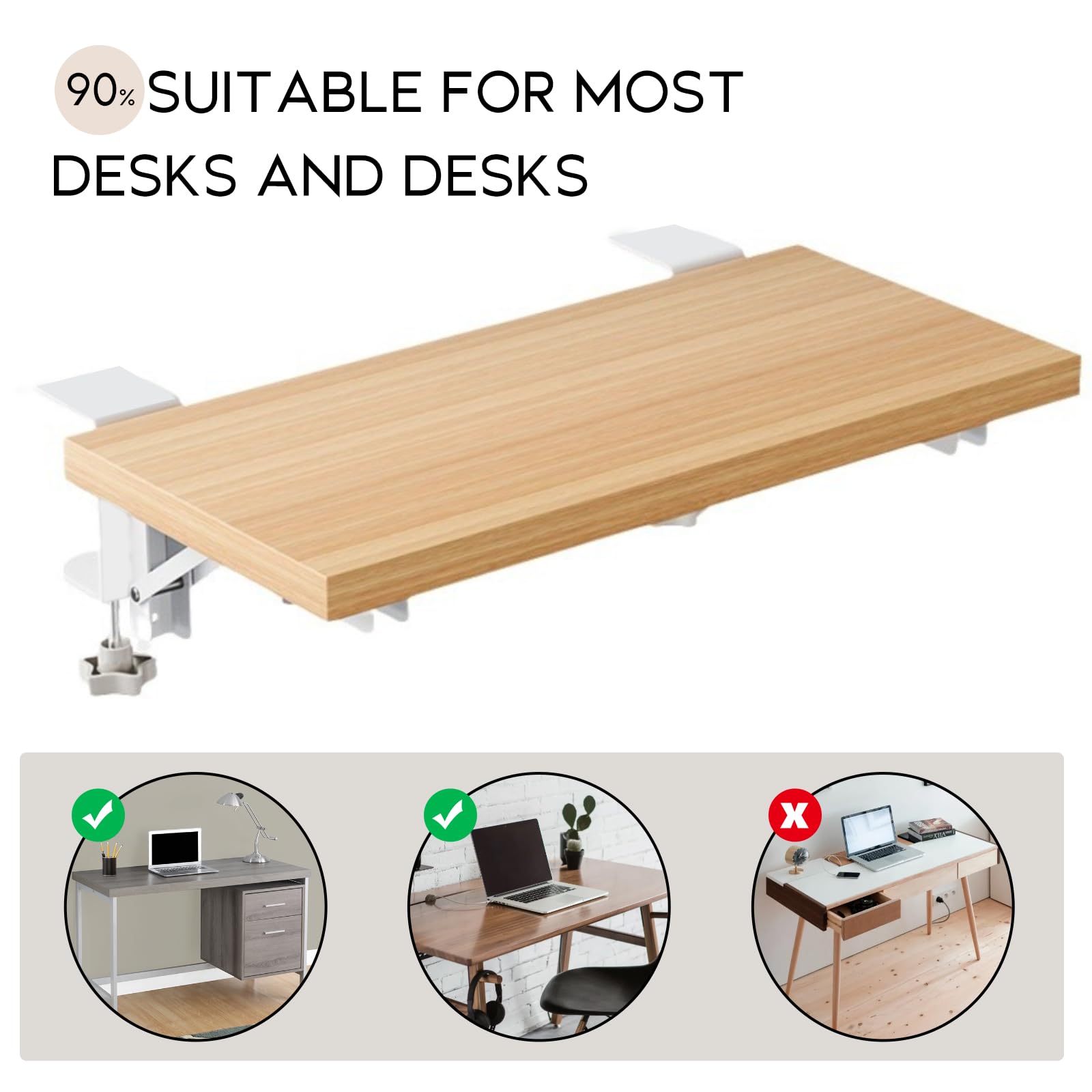 xiruiubao Table Extension, Removable Keyboard Holder, Pc Keyboard Support Without Drilling, Folding Keyboard Support - Image 4