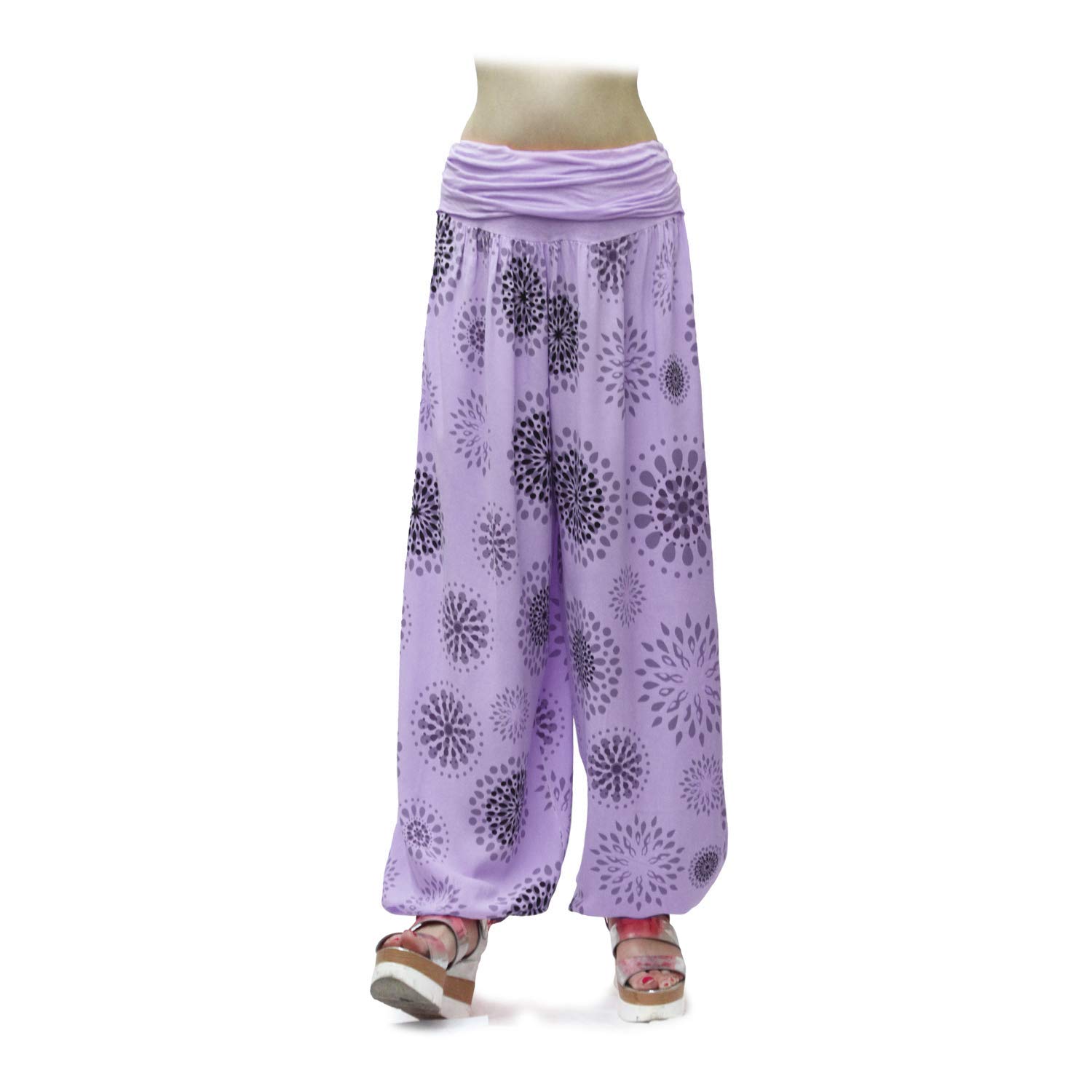 Glamexx24 Damen Haremshose leichte Pumphose Aladin-Hose Sarouelhose Yogapant Pluderhose Freizeithose Sommerhose