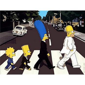Amazon Com Artwcm Simpsons Abbey Road Oil Paintings Modern Canvas Prints Artwork Printed On Canvas Wall Art For Home Office Decorations 543 Framed Posters Prints