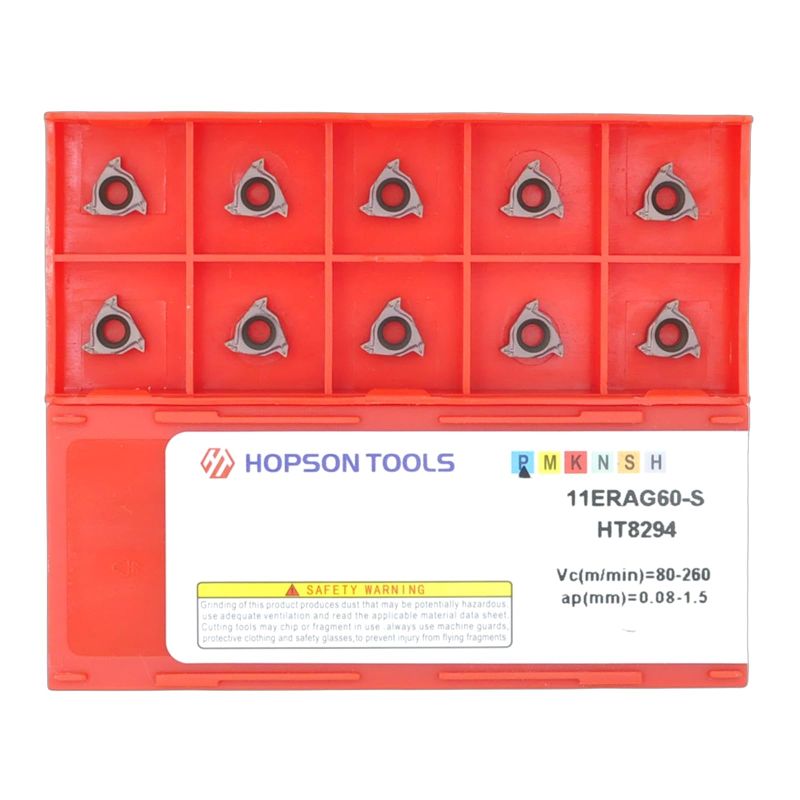 Hopson Tools 11ER/IR A60 (Bronze) Carbide Inserts Laydown Threading 60 Degree Internal for Steel or Stainless Steel, 10pcs