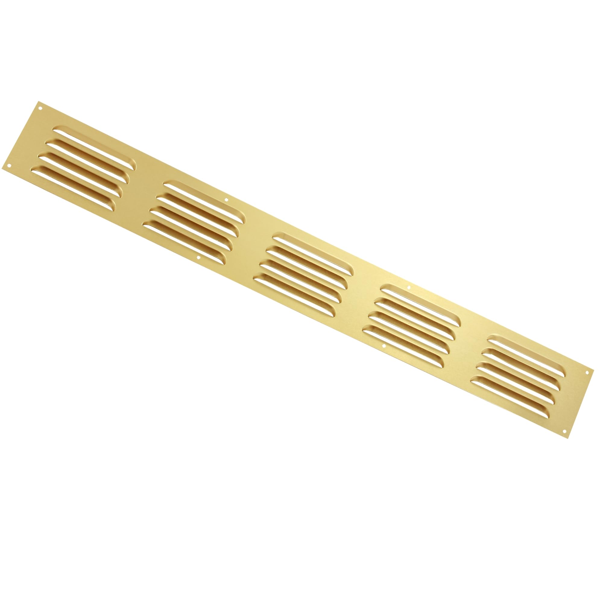 Map Gold Aluminium Louvre Door Vent 466X51mm 18"X2" Air Grate Plinth, Kitchen Worktop Grille Cover,