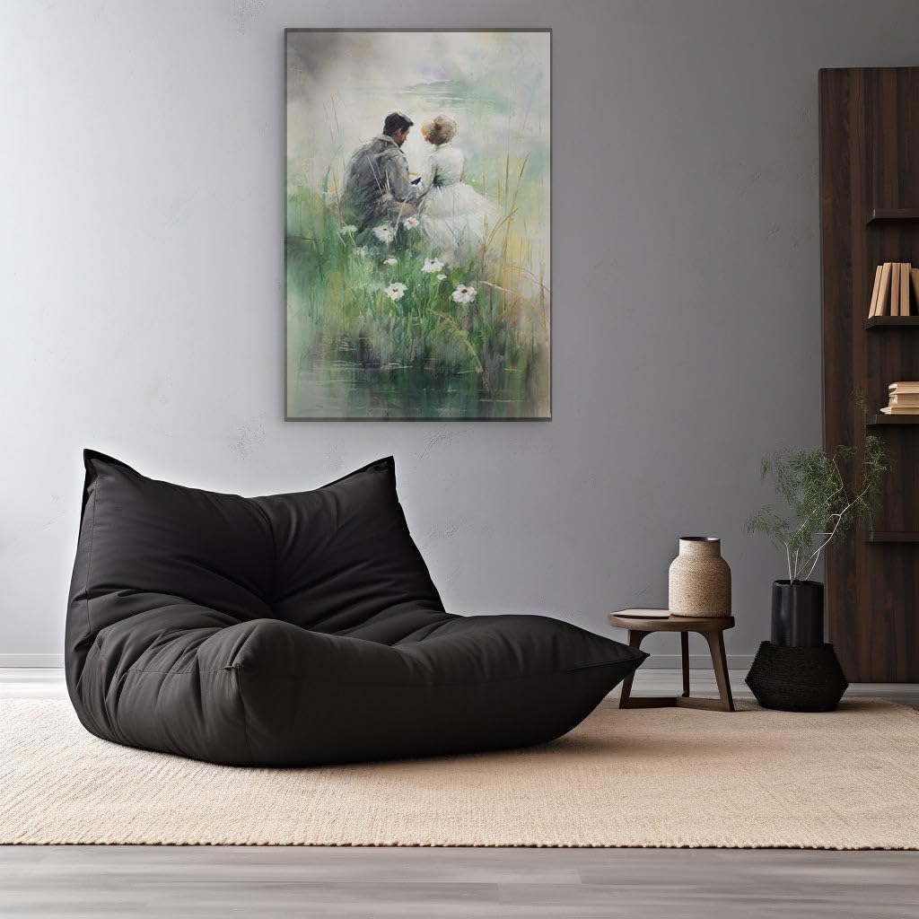 Canvas for Living Room. Whispers of Romance Beneath The Brooding Sky, 27 x 18 inch Canvas Wall Art - Contemporary Masterpieces - Modern Home Decor