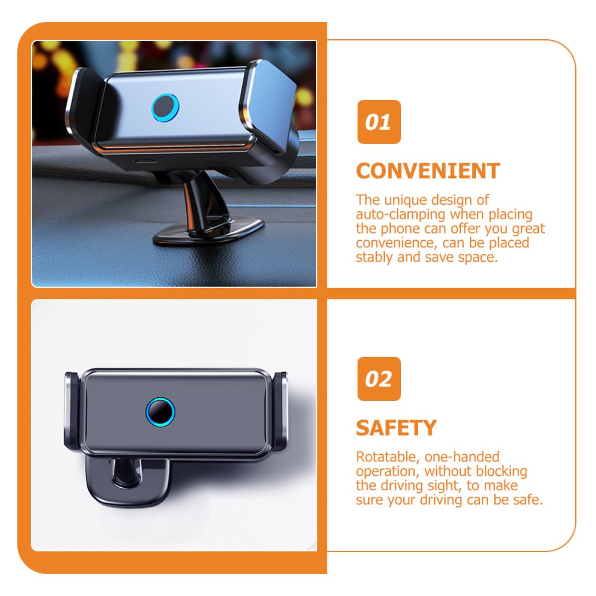 Supporto Telefono Auto Design Auto-bloccante Elettrico, Materiale Abs e Lega di Alluminio, Risparmio Spazio, per Cruscotto e Parabrezza