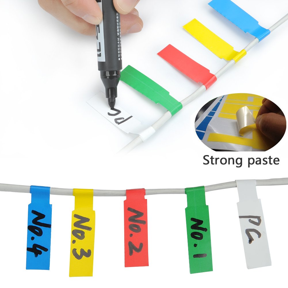 YOTINO 600Pcs/20 Sheets Cable Labels Tags Cable Markers Self Adhesive