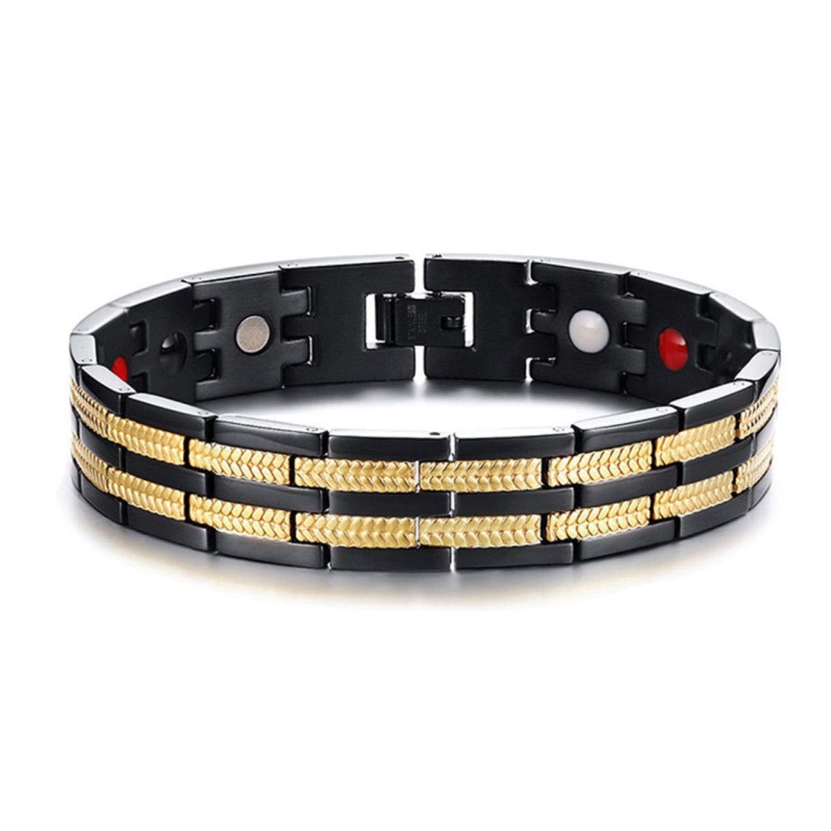 ZIVOM® Titanium Black Gold Magnet Health Therapy Bio Energy Bracelet for Men (B08VMVFP8P) Amazon Price History, Amazon Price Tracker