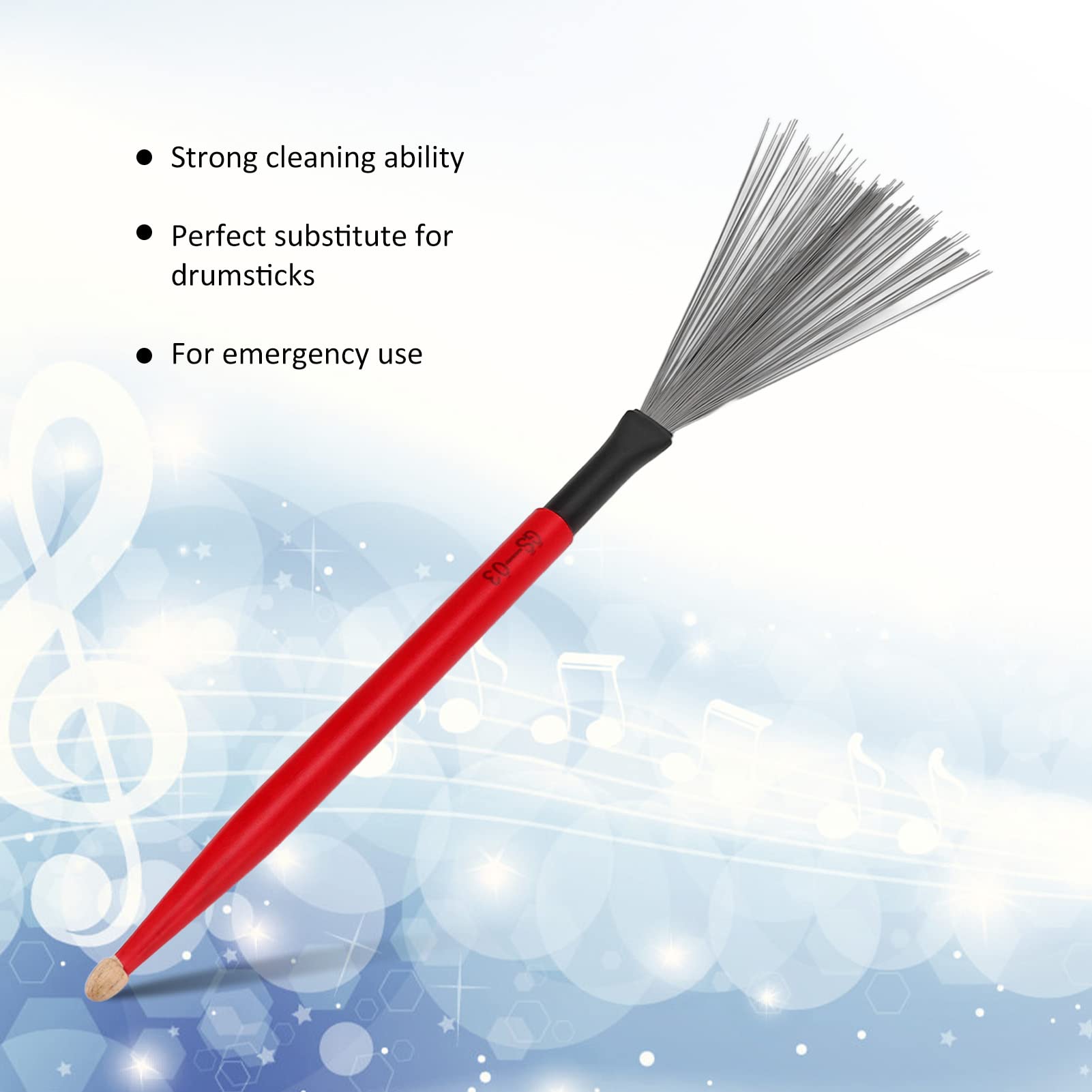 plplaaoo 1 Paar Trommelbürsten, doppelköpfiger Ahorn-Drumstick, Gummi-Stahldraht, tragbare Percussion-Bürste, Drum-Brush-Sticks für Schlagzeuger, Anfänger, Rockband, Jazz-Folk, Musikliebhaber, TRO