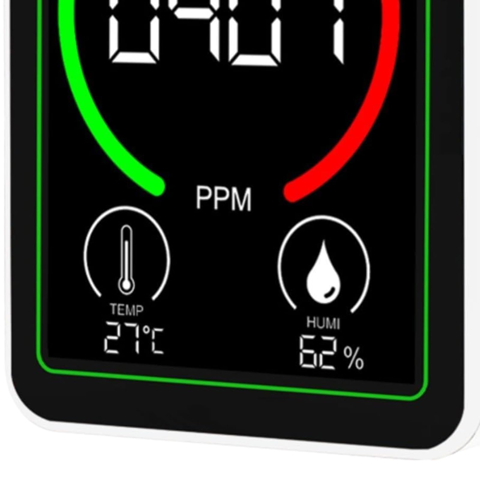 Detector de CO2 portátil con Monitor Digital Temperatura y Humedad, medidor Calidad del Aire Interior for el hogar, Oficina, vehículos recreativos, hoteles Viajes(White.)