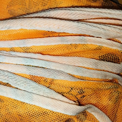 Image of Multicolor Soft Cotton Mosquito net Double Bed King Size | Pure Cotton Mosquito net (Printed-Orange, 6x7)