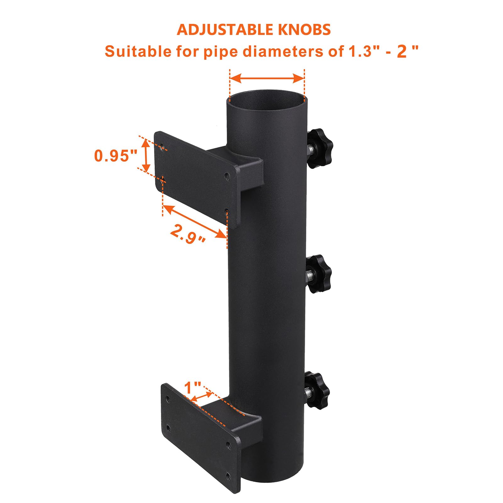 2 Supporti Per Ombrellone Da Patio - Staffe A Morsetto Per Ringhiere In Legno, Diametro Palo 3,8-5,1 Cm