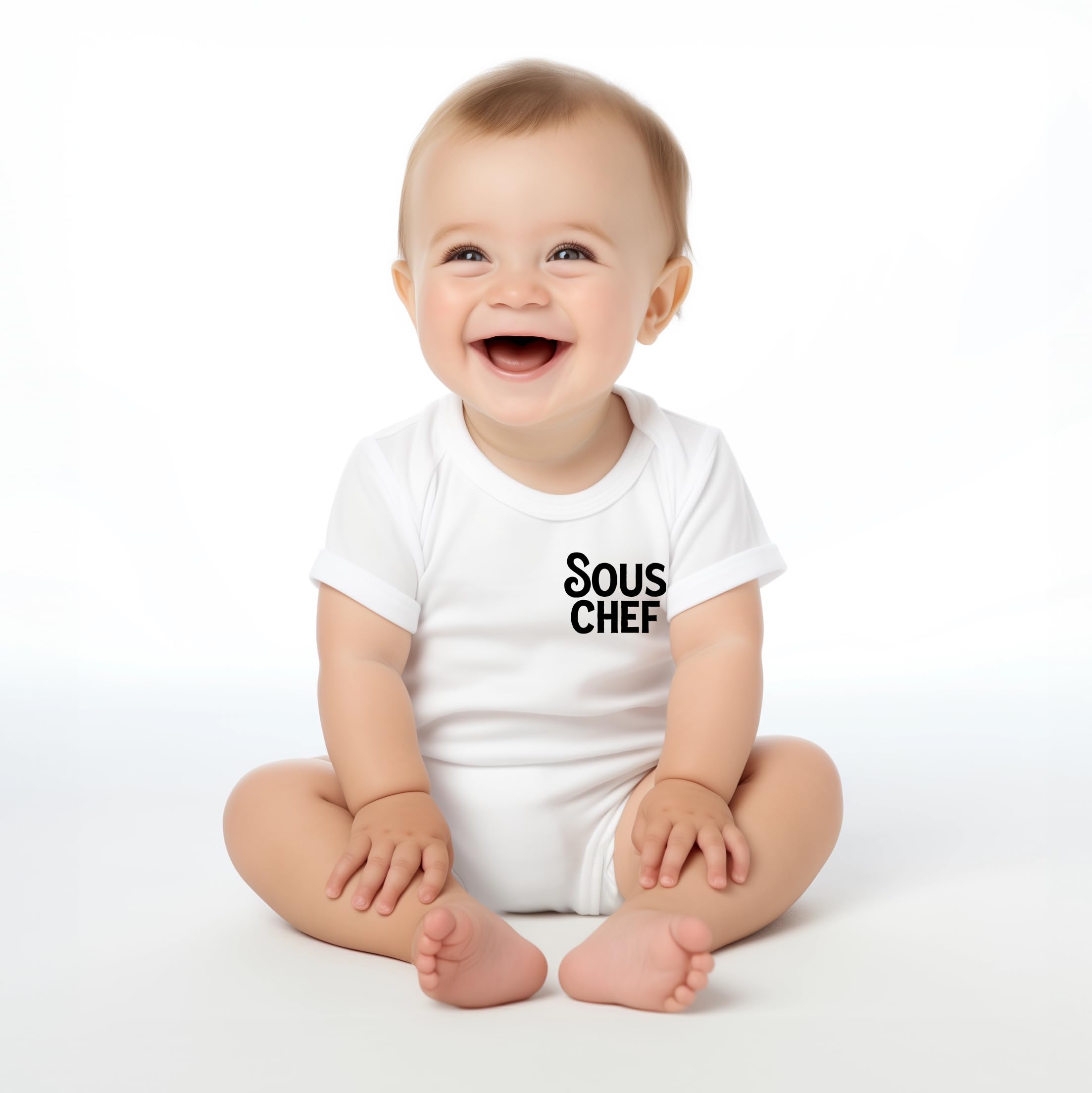 Chunky Deli Sous Chef Cotton Short Sleeve Bodysuit | Snack Lover & Chef Gift, Gender Neutral Infant Jumper, Foodie Baby Pregnancy Announcement, Housewarming