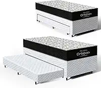 Cama Box com Colchao de Espuma D45 Ortobom Airtech 150 + Auxiliar de Espuma Unique Solteiro 88cm