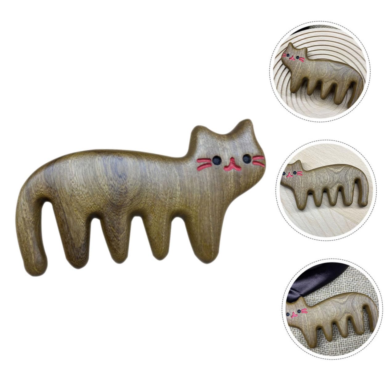 Ipetboom 4pezzi Pettini Legno Per Massaggio Per Gatti Da Pettine Antistatico Con Denti Larghi Per Tutti Tipi Di Pelo Per Regali Di Compleanno e Festività