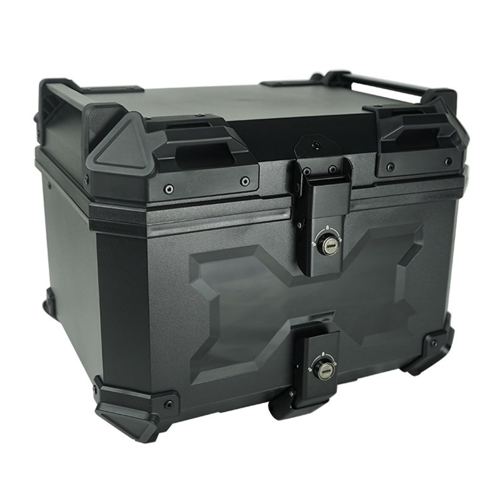 45L ABS Motocykl Tylny Top Case Motocykl Kask Box Uniwersalny Top Tail Tylny Bagażnik Przechowywanie Walizki Narzędziowe Blokada Motorcycle Tail Box boczna motocykla walizka(White 45L)