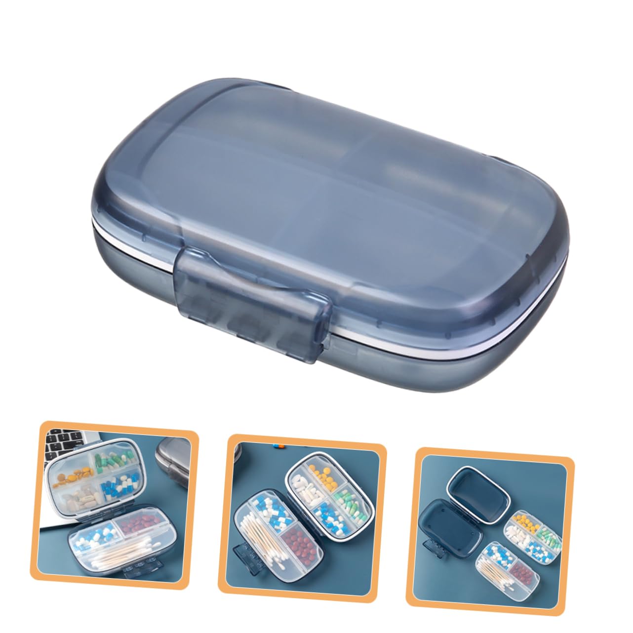 minkissy 3stücke Reise-organizer Medikamenten-box Tragbare Aufbewahrung Für Pillen Kompakte Luftdichte Tablettenbox Mit Mehreren Fächern Für Unterwegs