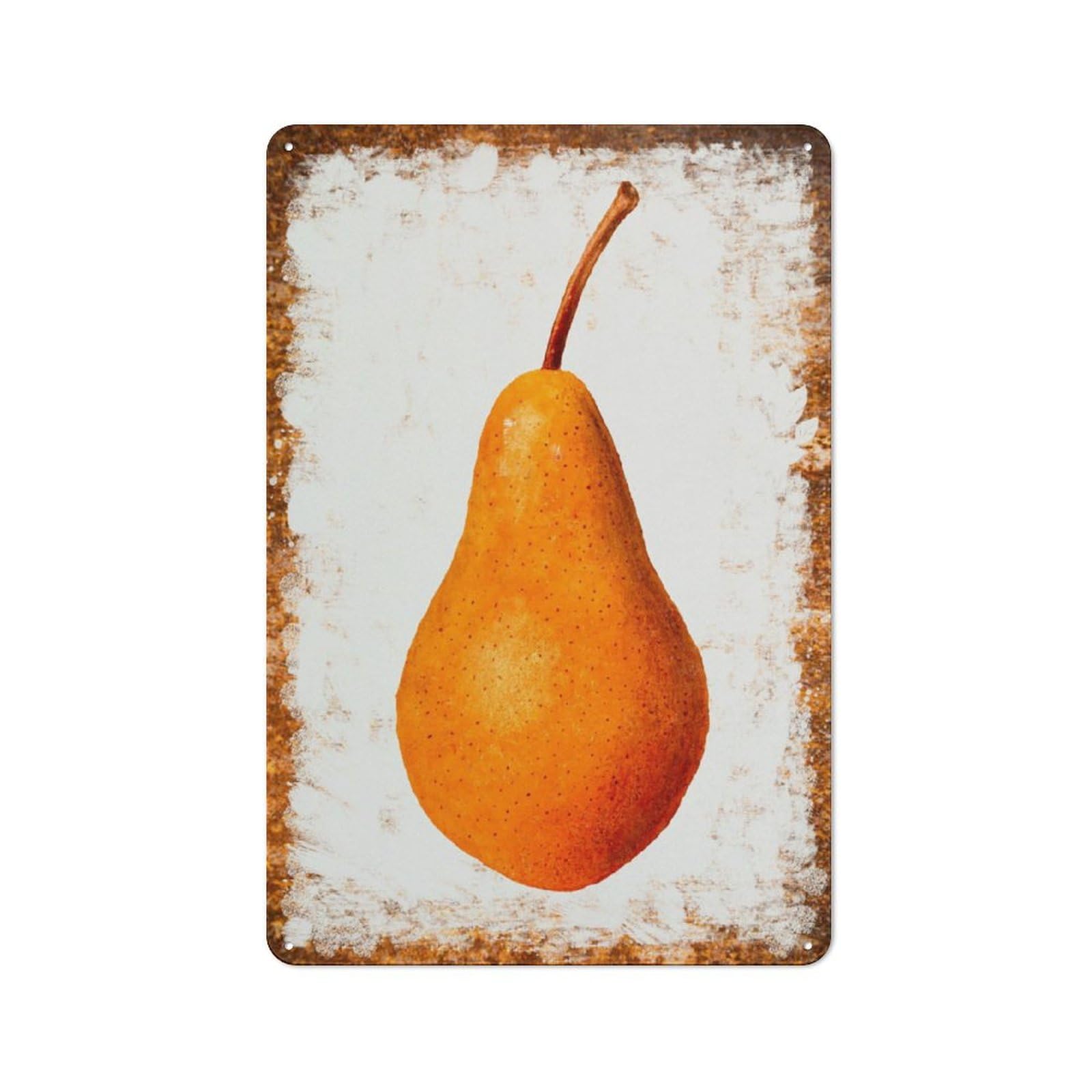 peiyeety Metal Tin Sign Orange Pear Fruit Pattern Vintage Rustic Wall Art Kitchen Bathroom Bedroom Living Room Cafe Farmhouse Office Garage Home Bar Laundry Room Porch 6x8 Inch