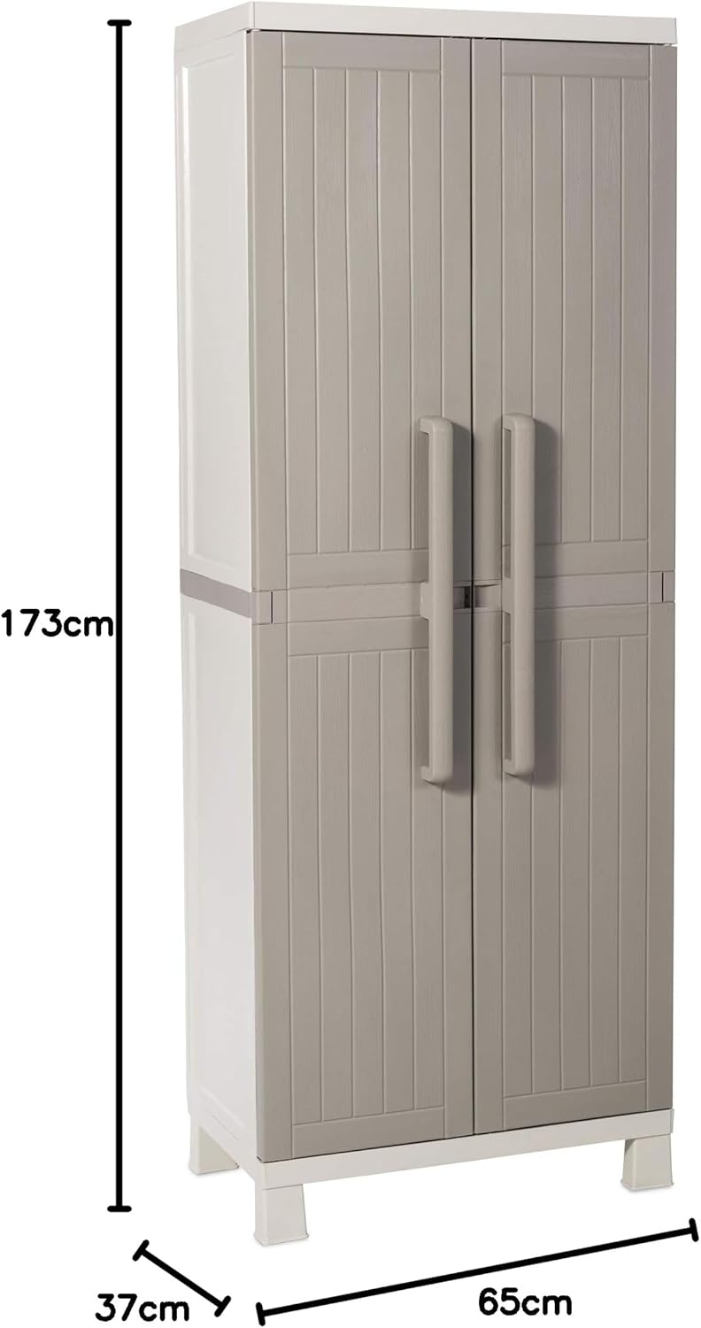 Toomax Wood Midi Broom Cabinet with dimensions labeled