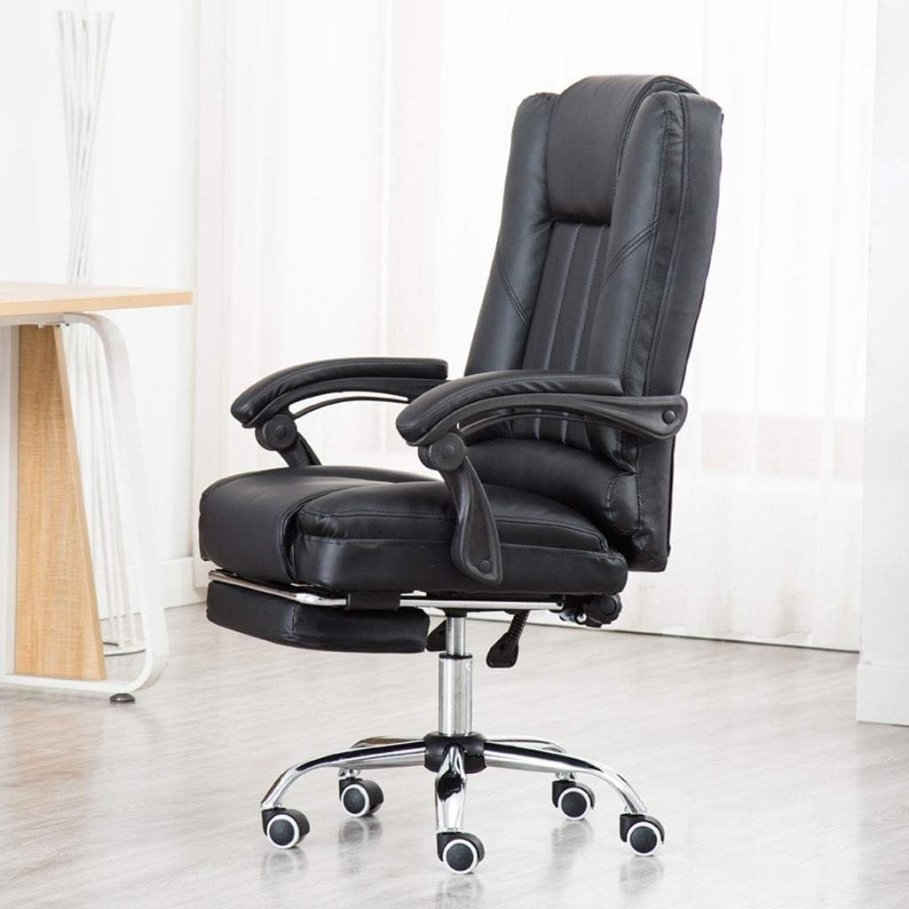 Executive Office Chair, Office Chair with Arms, Boss Office Chair with Footrest, Big and Tall Office Chair 200LBS Wide Seat, Executive Office Desk Chairs for Heavy People (Color : White)