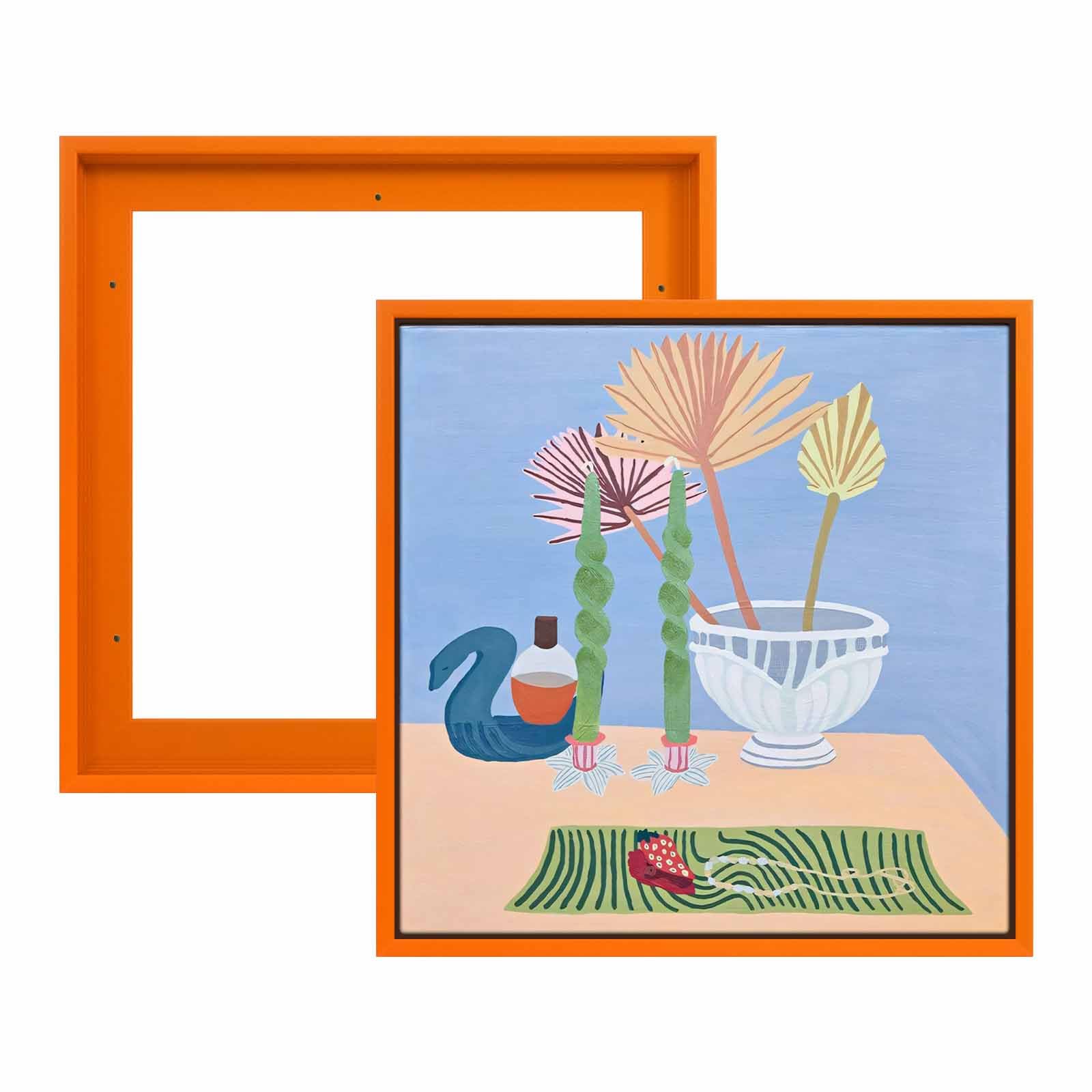 FOLKOR 12x12 Gallery Wall Frame for Stretched Canvas Art 2 Pack,Orange